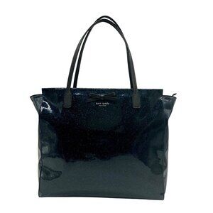 Kate Spade Blue Vinyl Mavis Street Taden Glitter Tote Bag